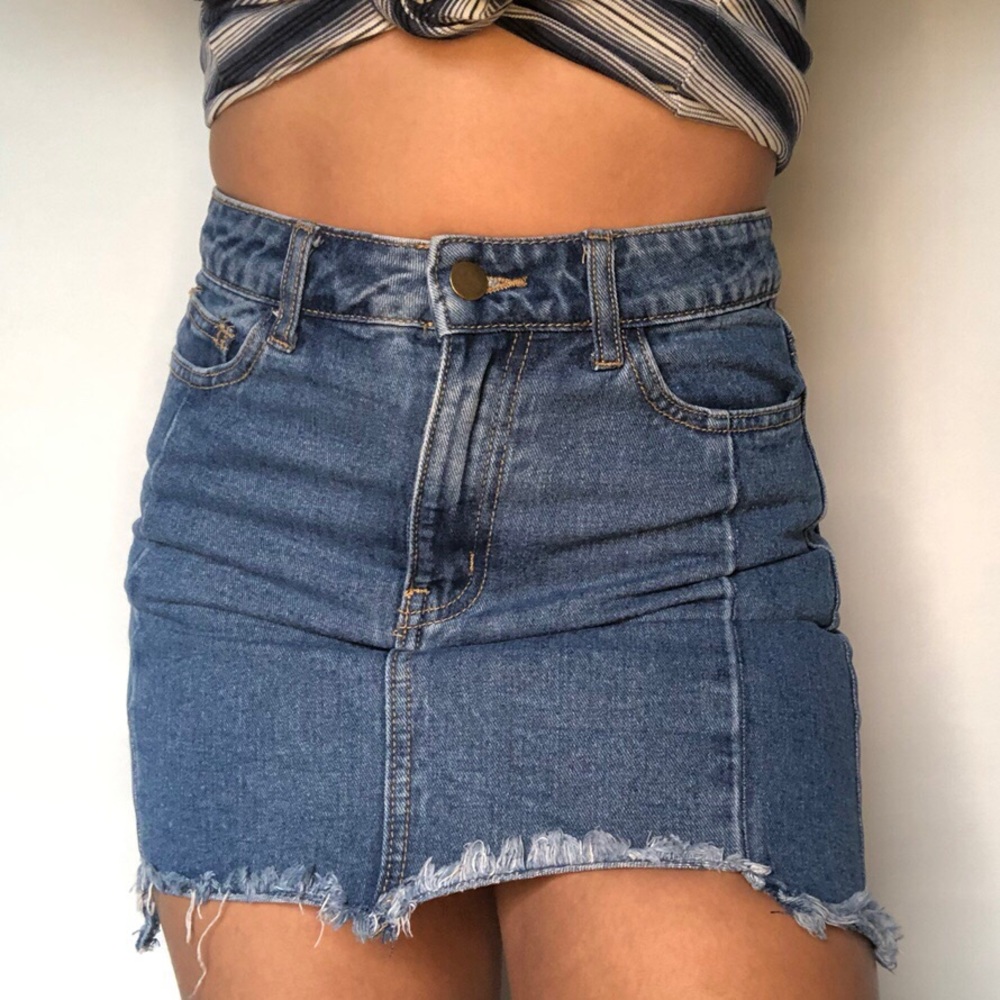 DENIM mini skirt